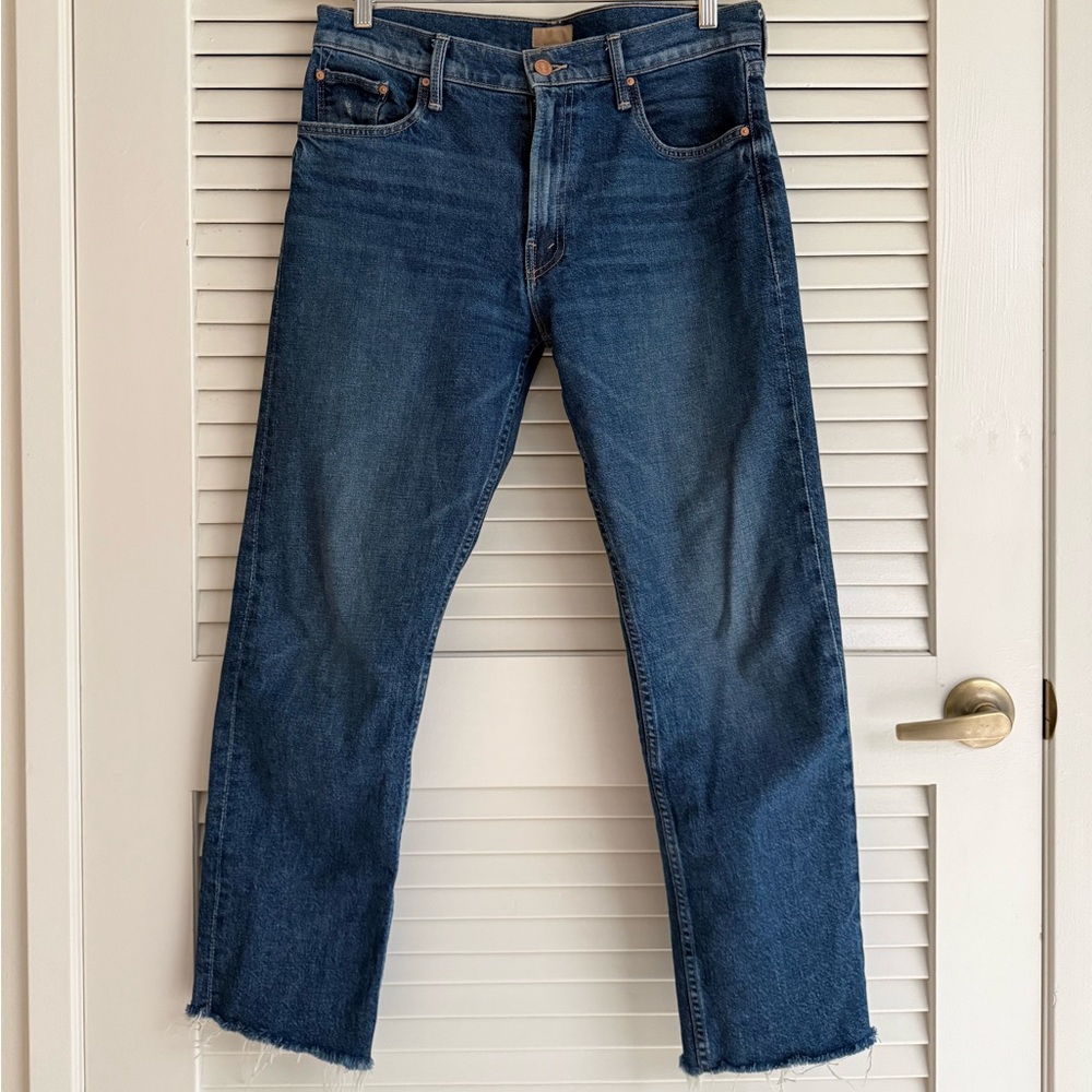 MOTHER Denim Mid Rise Rider Ankle Fray - Picture 3 of 8